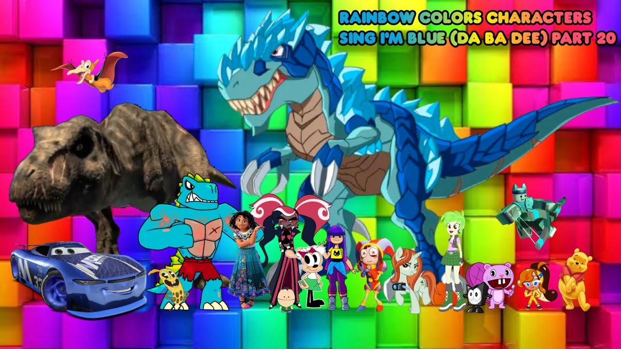 🌈Rainbow Colors Characters Sing I'm Blue (Da Ba Dee) Part 20🌈