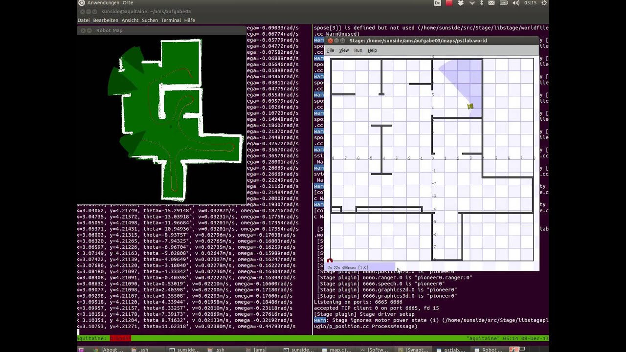 player/stage robot mapping/exploration