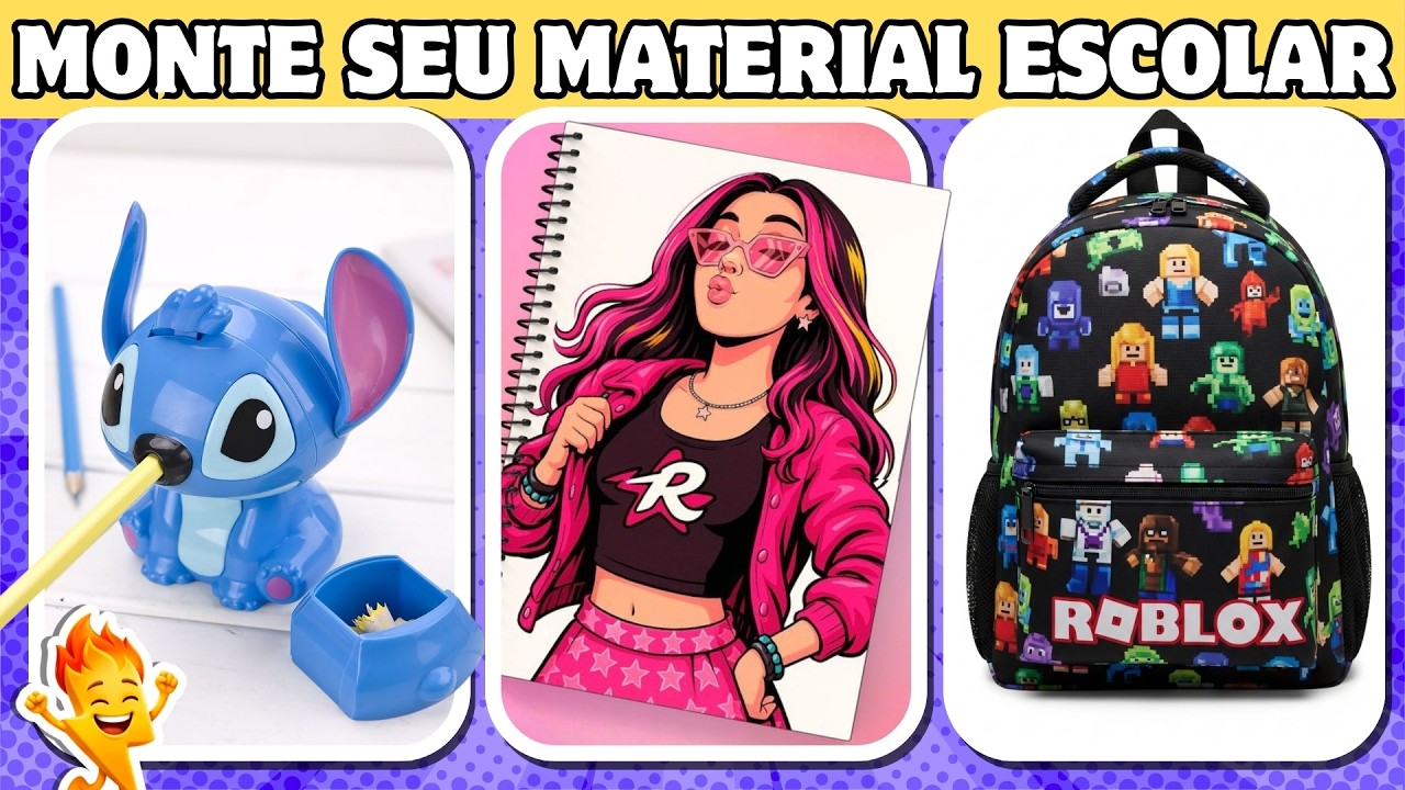 🎒📝 MONTE SEU MATERIAL ESCOLAR 📒📚 | Escolha seu material! #faíscamente #quiz #2026