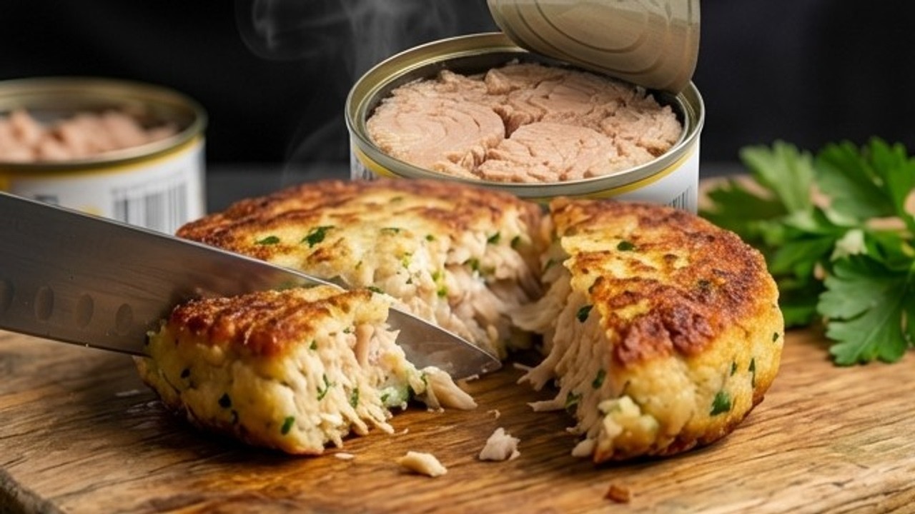 These tuna patties are crispy outside soft inside!