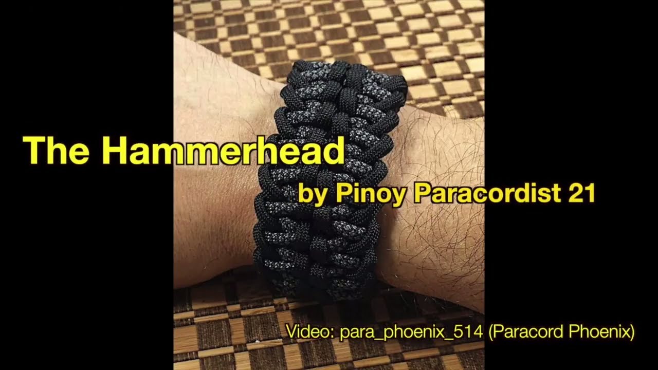 The Hammerhead Paracord Bracelet design by PinoyParacordist21 4-Strand without buckle.