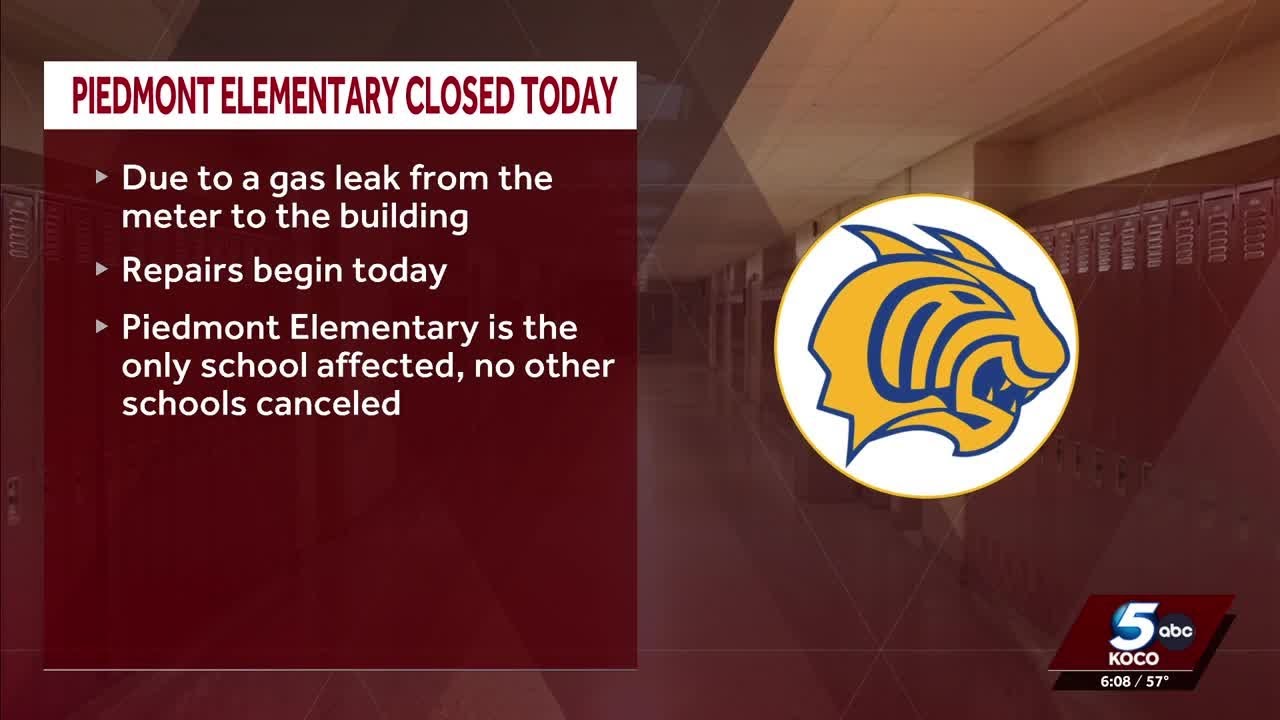 Piedmont Elementary School closed Tuesday due to gas leak