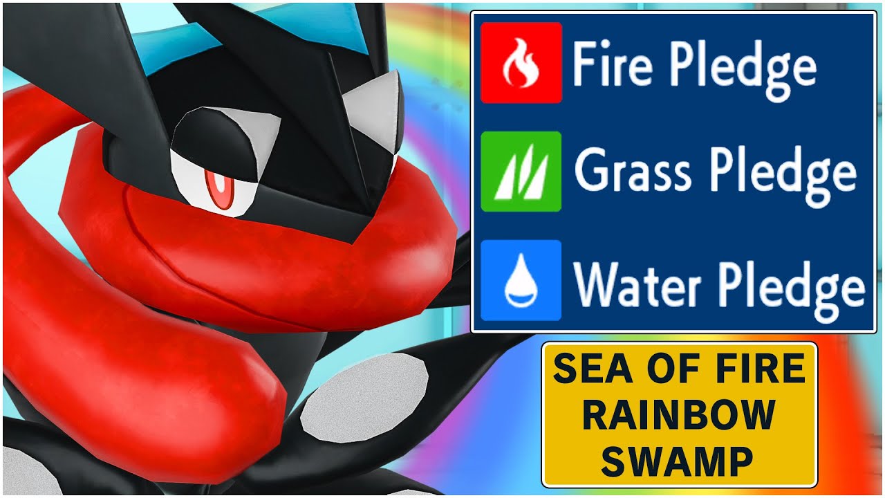 ОБЕЩАЙТЕ КОМАНДЕ ПОКЕМОНОВ! Обязательство по воде, огню, траве &mdash; набор приёмов Грениндзя, битва С...