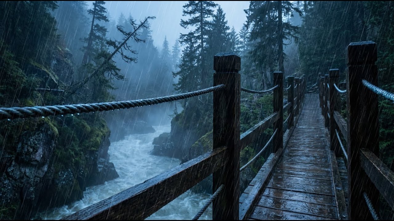 Rain Sounds For Sleeping 99% | Forest Bridge Rain Sounds for Relaxing Sleep