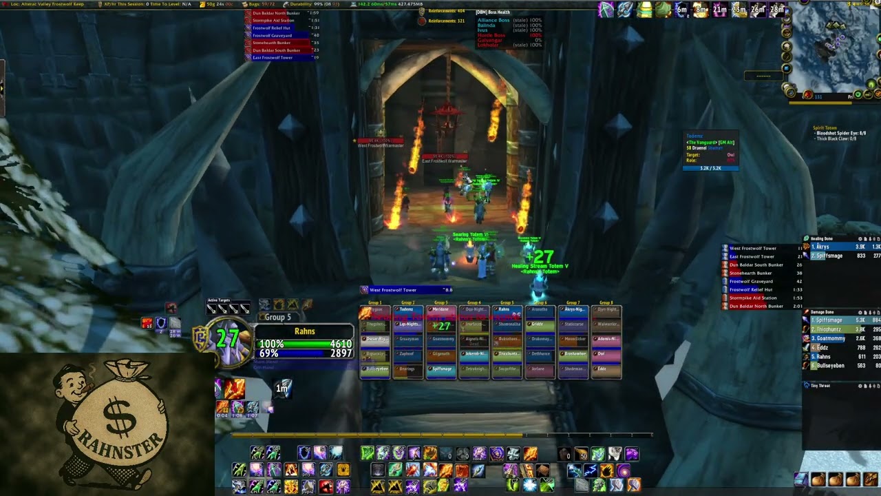World of Warcraft TBC Dreamscythe Alliance Enhance/Restro Shaman honor/gold grind Day 8 (Part 1/2)