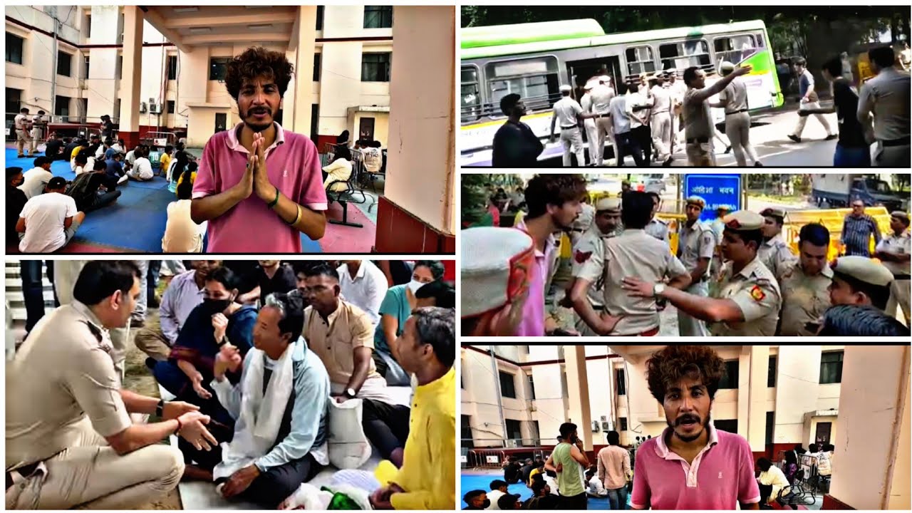 Students & Padyatris detained at mandir Marg police station Delhi.