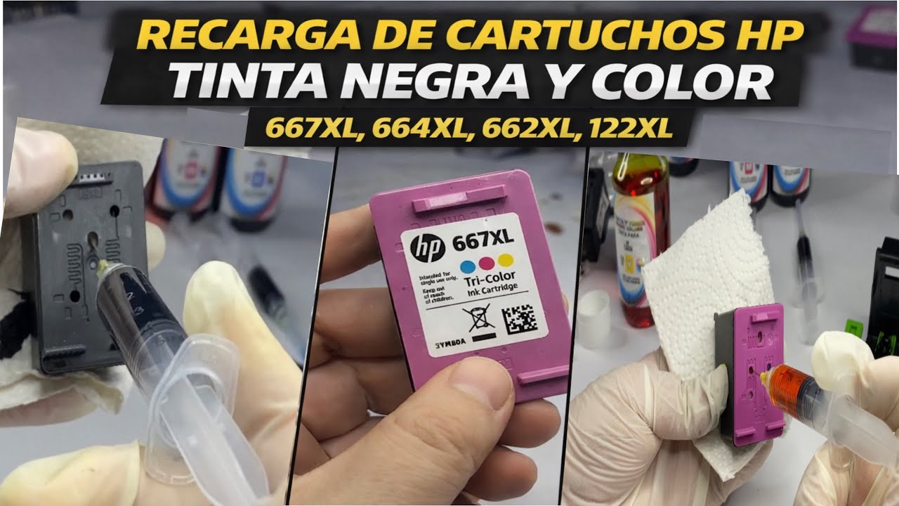 Recarga De Cartuchos Hp 667XL Hp 664XL Hp 662XL Hp 122XL