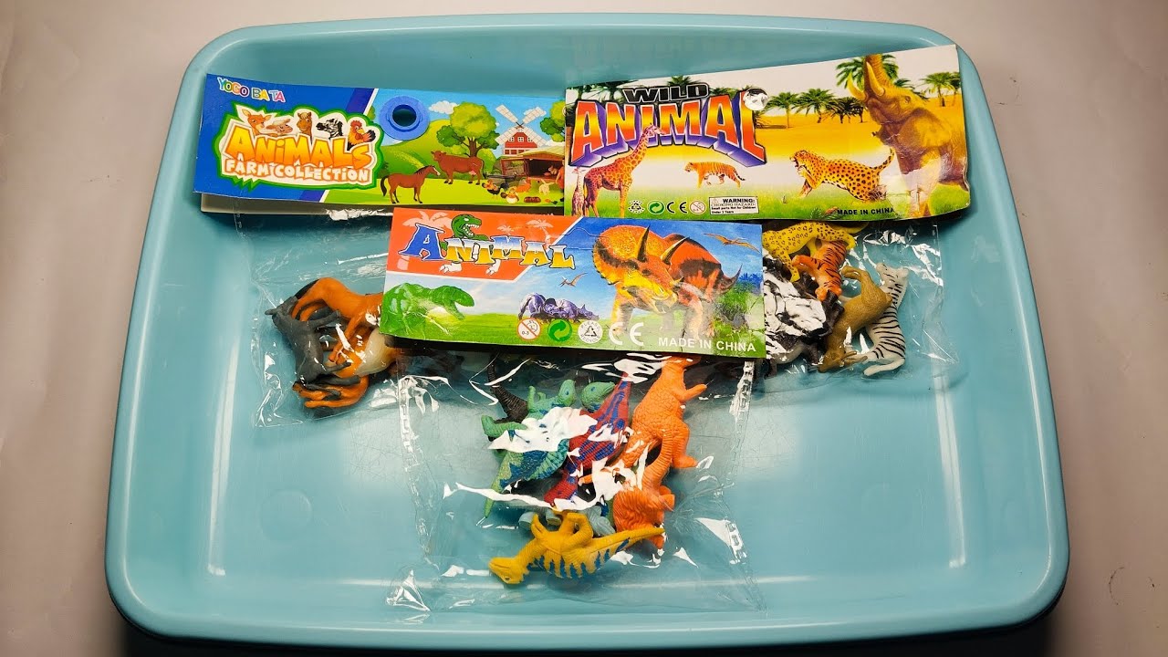Animal Toy Collection : Colorful Diorama 🐄🐅🦖 | ASMR 🍃