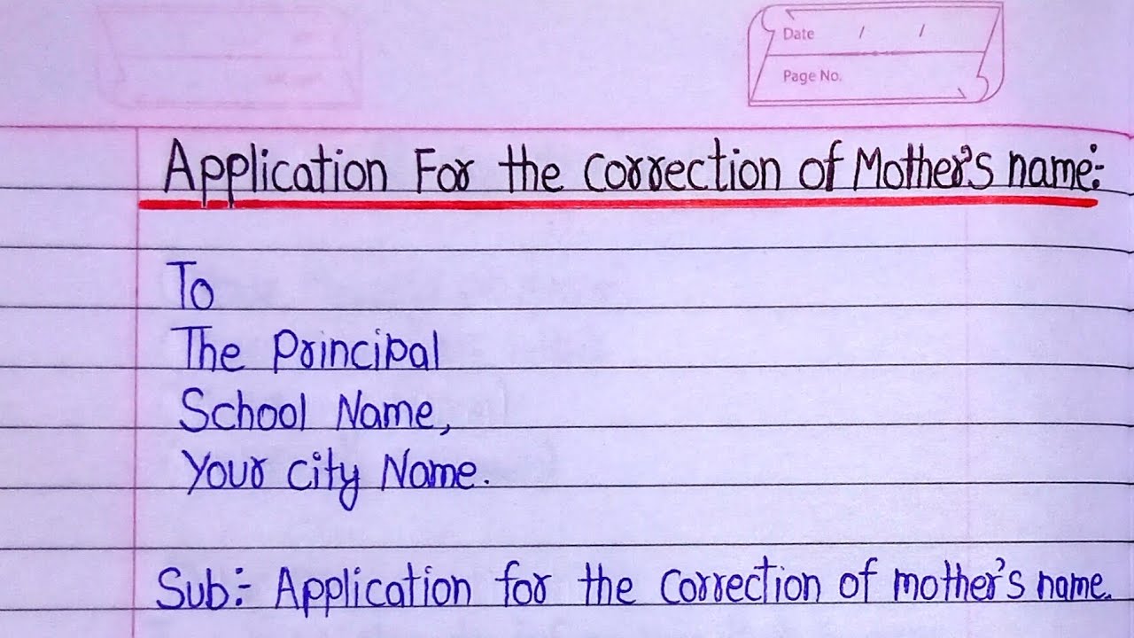 How to Write Application for Mother Name Correction | Application for Correction of Mother’s Name