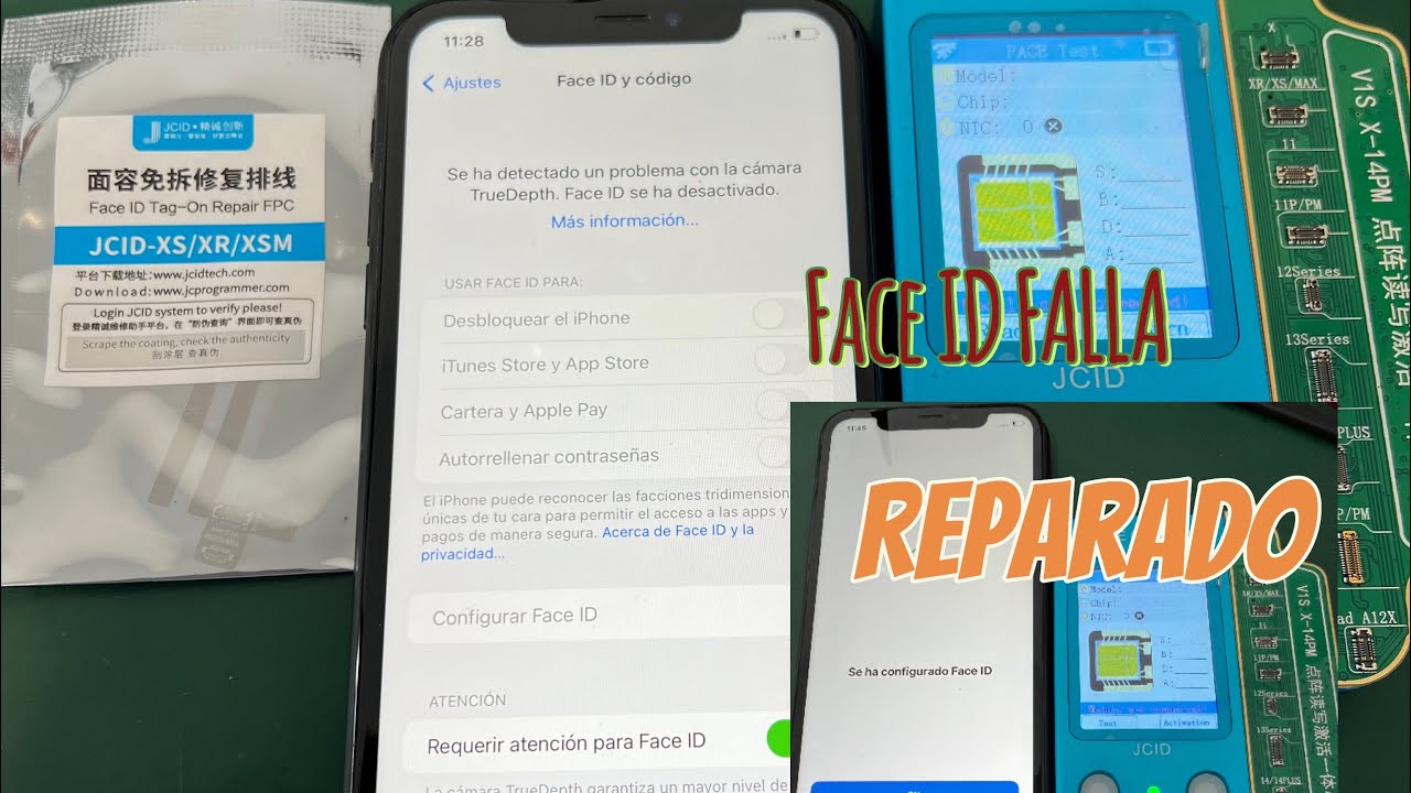 Como reparar face id iphone xs xs max xr con flex jcid