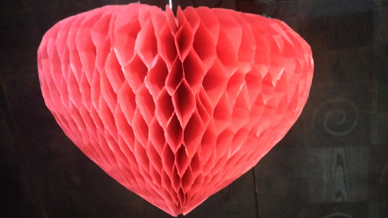 How to make Beautiful Paper Honeycomb Heart Shape