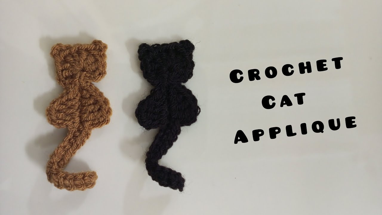 Crochet Cat Applique | Cat Applique Pattern | Crochet Cat Applique Tutorial 🧶