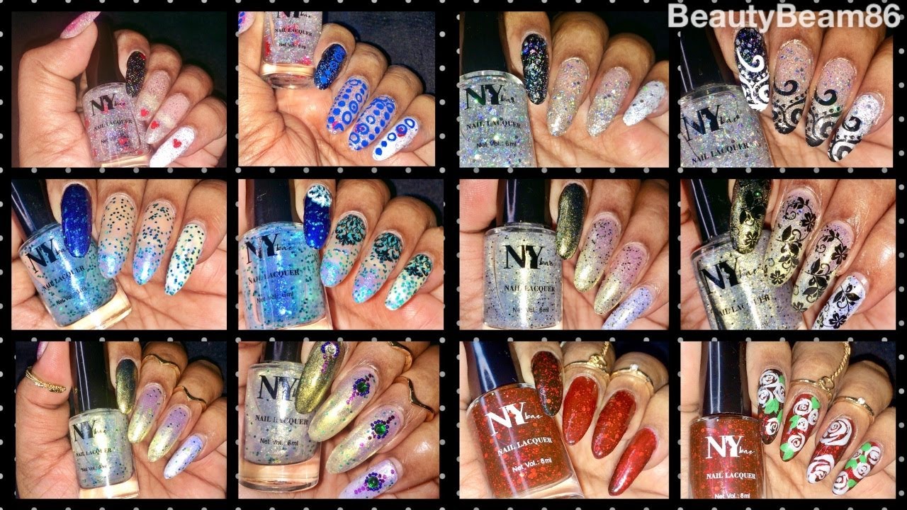 NY BAE Glitter Nail Polishes/Moonlight collection Review Swatches & Nailart/PURPLLE.COM/BeautyBeam86