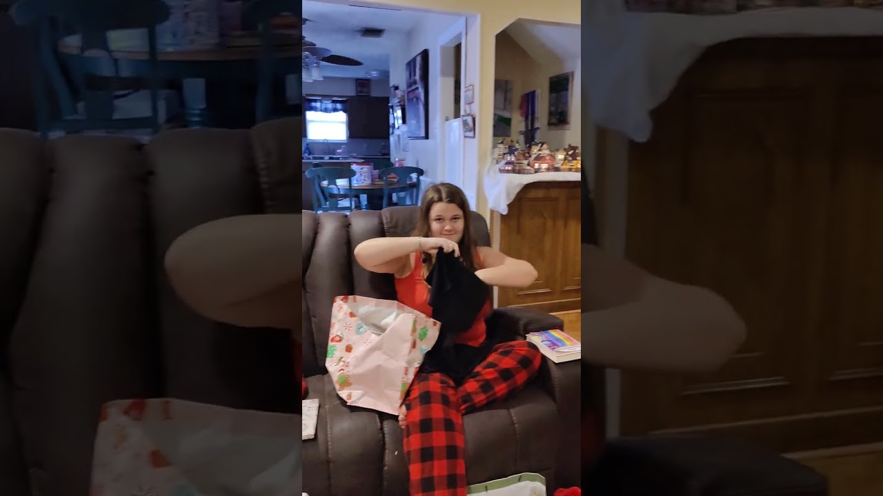 Rosie opening a few presents. 