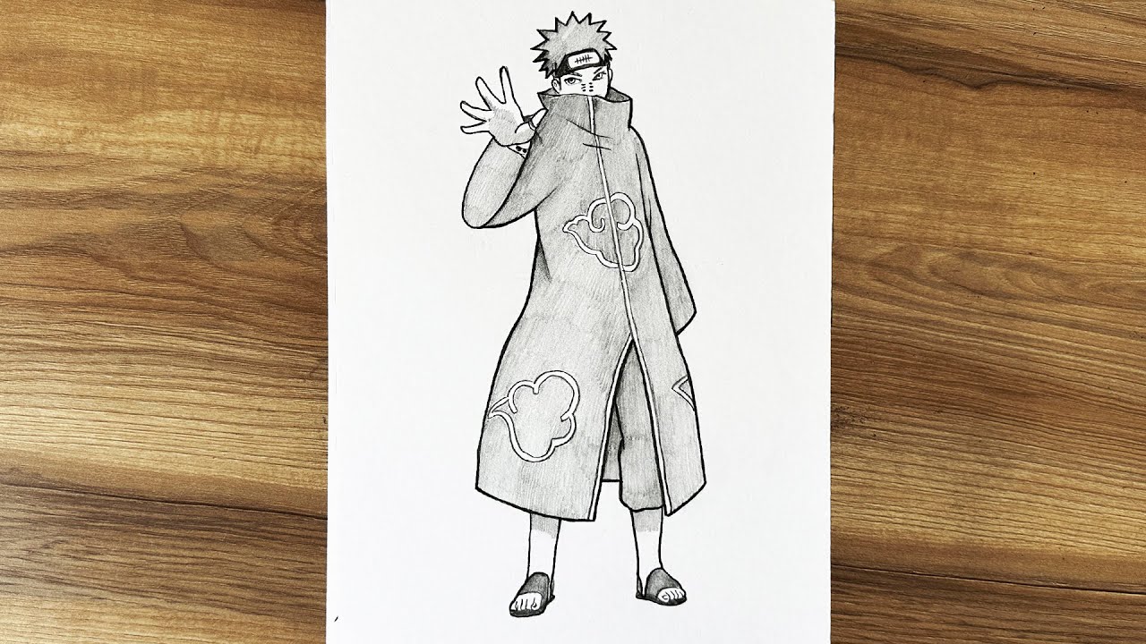 How to draw Pain Akatsuki full body || Pain from Naruto step by step