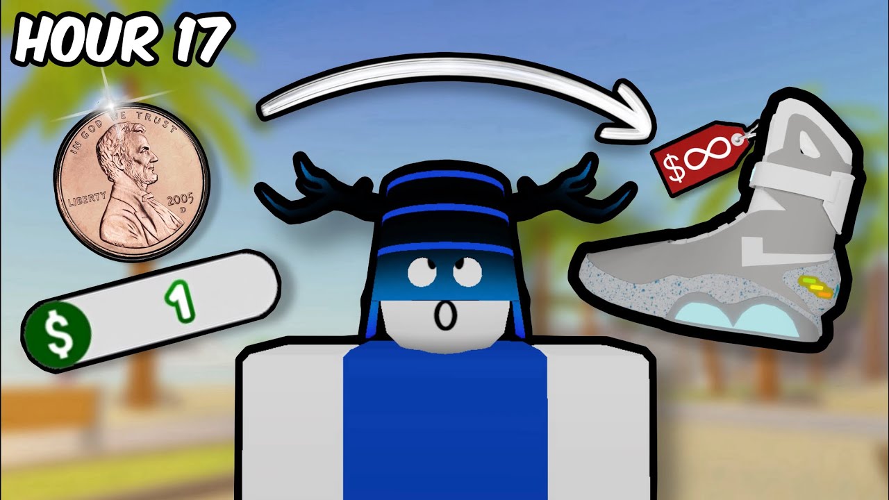 I spent 24 HOURS trading up $0.01 in Sneaker Reselling Simulator! (Roblox)