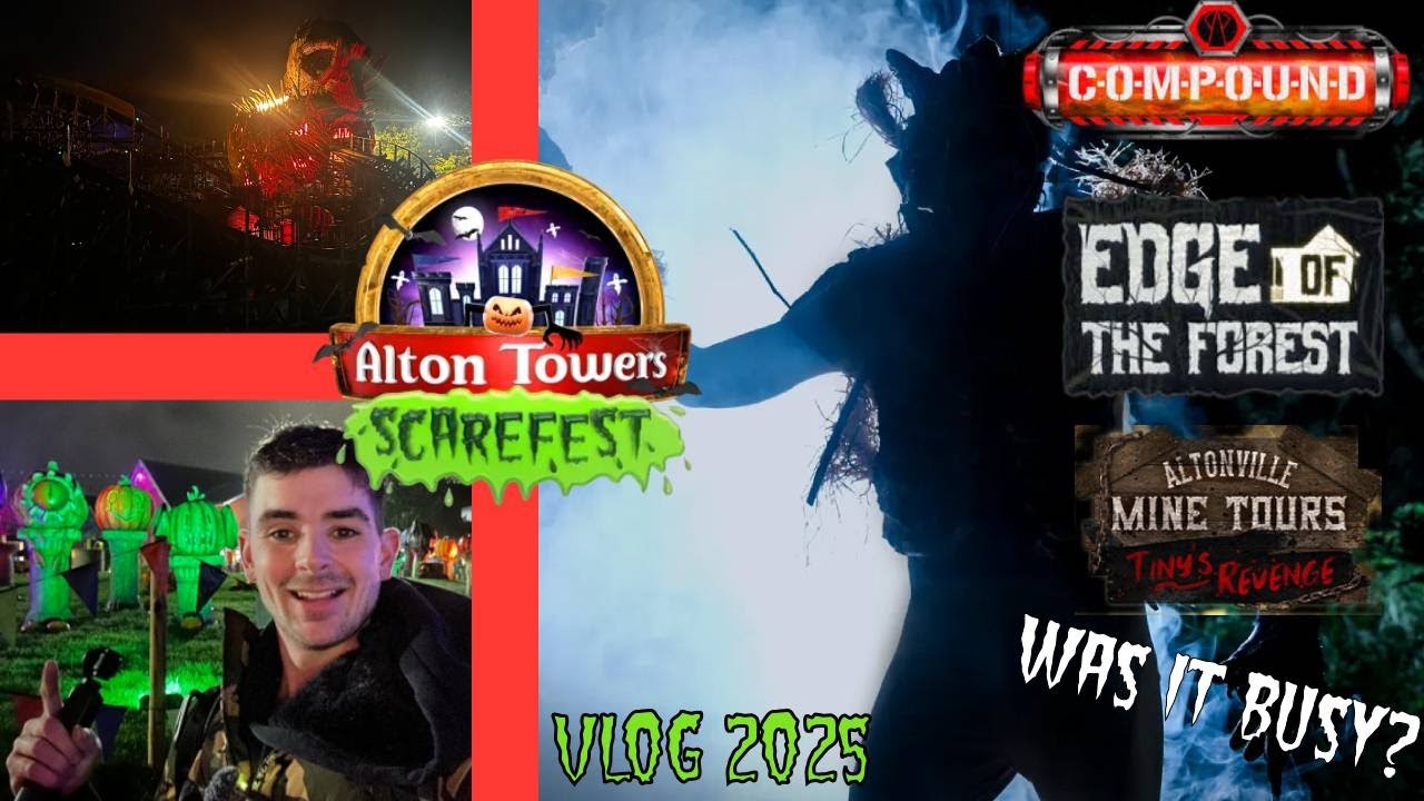 Alton Towers Scarefest Vlog 2025 - Very Busy!