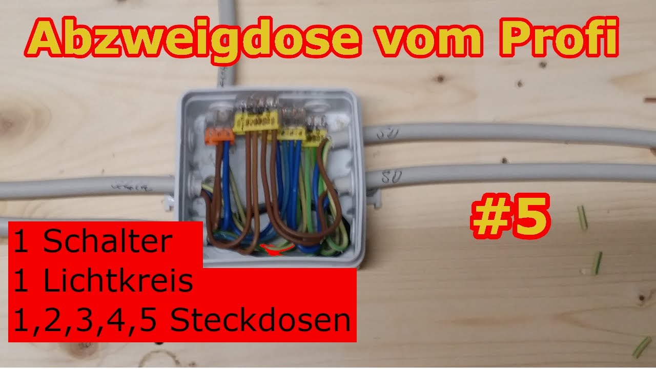 Abzweigdose verdrahten👍| Einfach | 1 Schalter + 1 Lampen + Steckdose | Tutorial #5 | ✅ EleKtrOniXxX✅