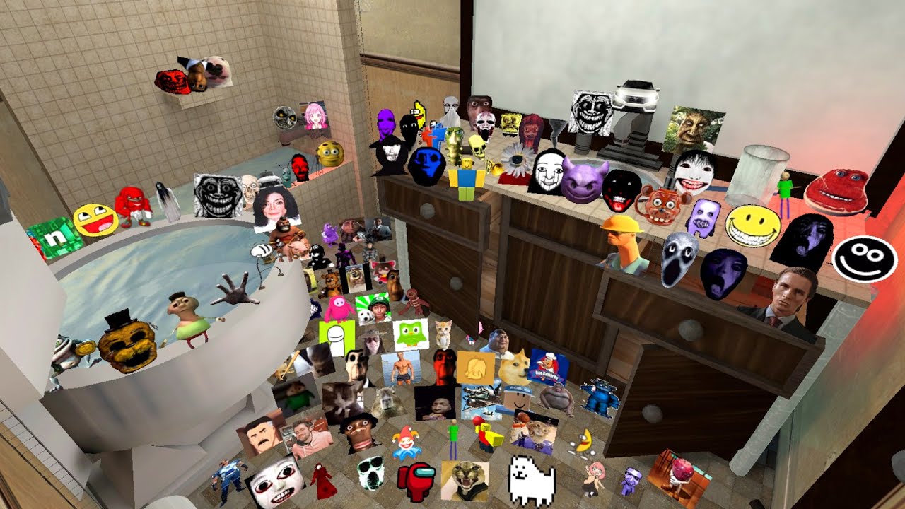 Too Much Nextbots And Nico's Nextbots in BATHROOM! Garry's Mod