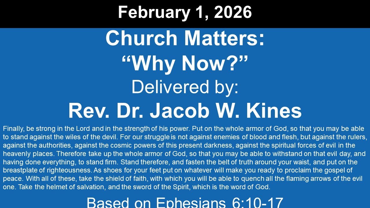 Вопросы церкви: «Почему именно сейчас?» Проповедь от 1 февраля 2026 года