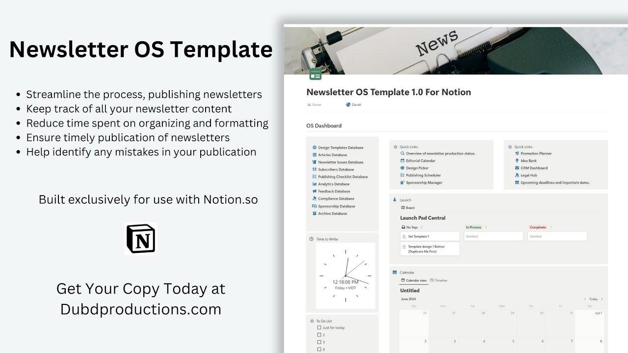 Newsletter OS for Notion explainer