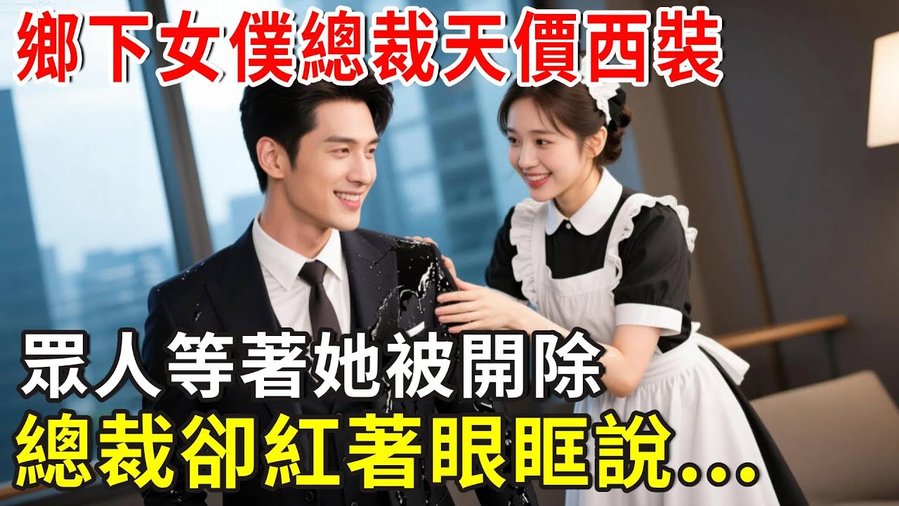 鄉下女僕總裁天價西裝，眾人等著她被開除，總裁卻紅著眼眶說...#总裁 #爽文