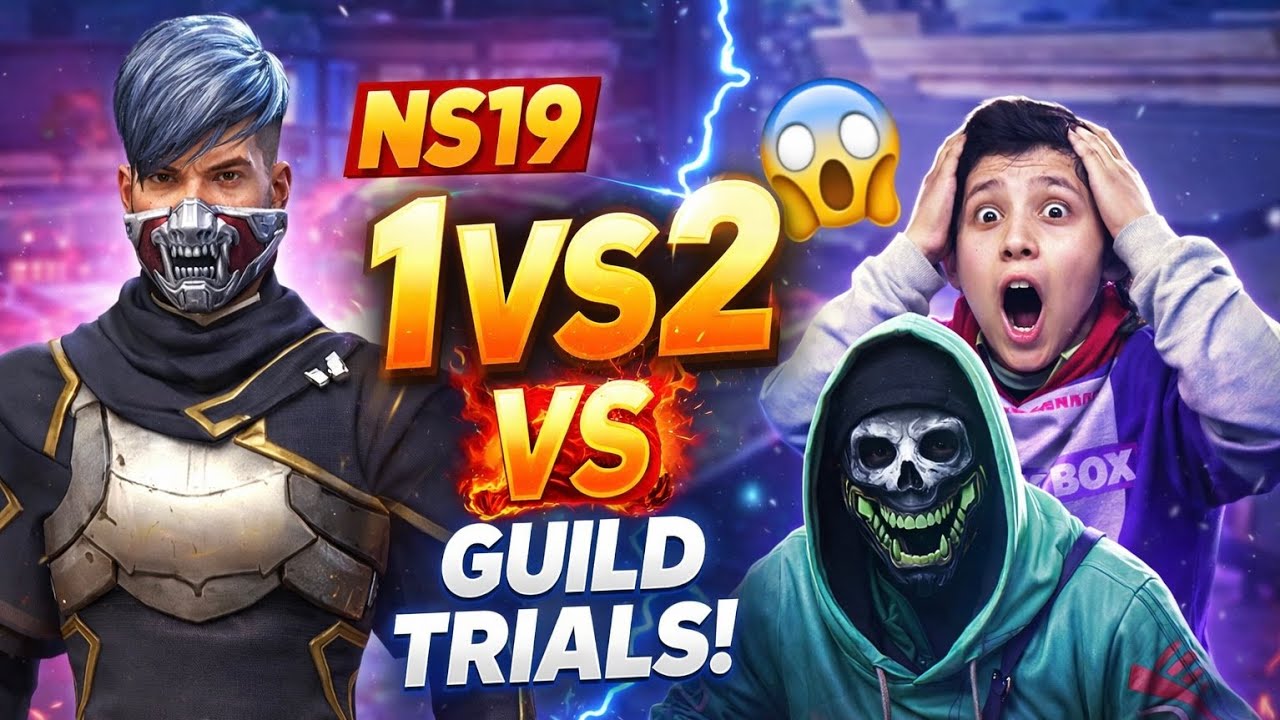 Free Fire Live Telugu 🔥 NS19 | 1Vs1 & 1Vs2 Guild Trials 😱 Crazy Reaction