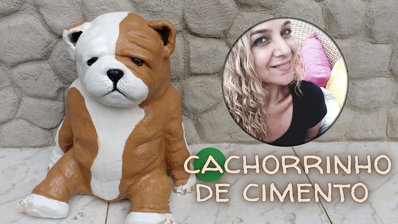 DIY- RECICLE SEMPRE !  como Fazer Cachorrinho para Jardim (concreto)