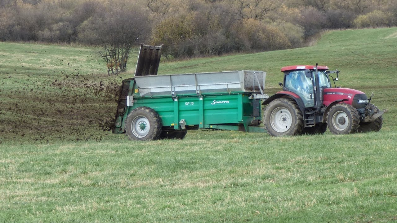 Case IH MXU 135 PRO + Samson SP 15 || Rozmetanie hnoja