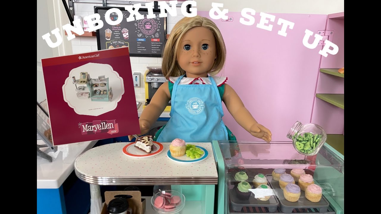 American Girl Doll Unboxing Maryellen&rsquo;s Seaside Diner Bakery Case & Set Up w/Minnie Kitchen Treats