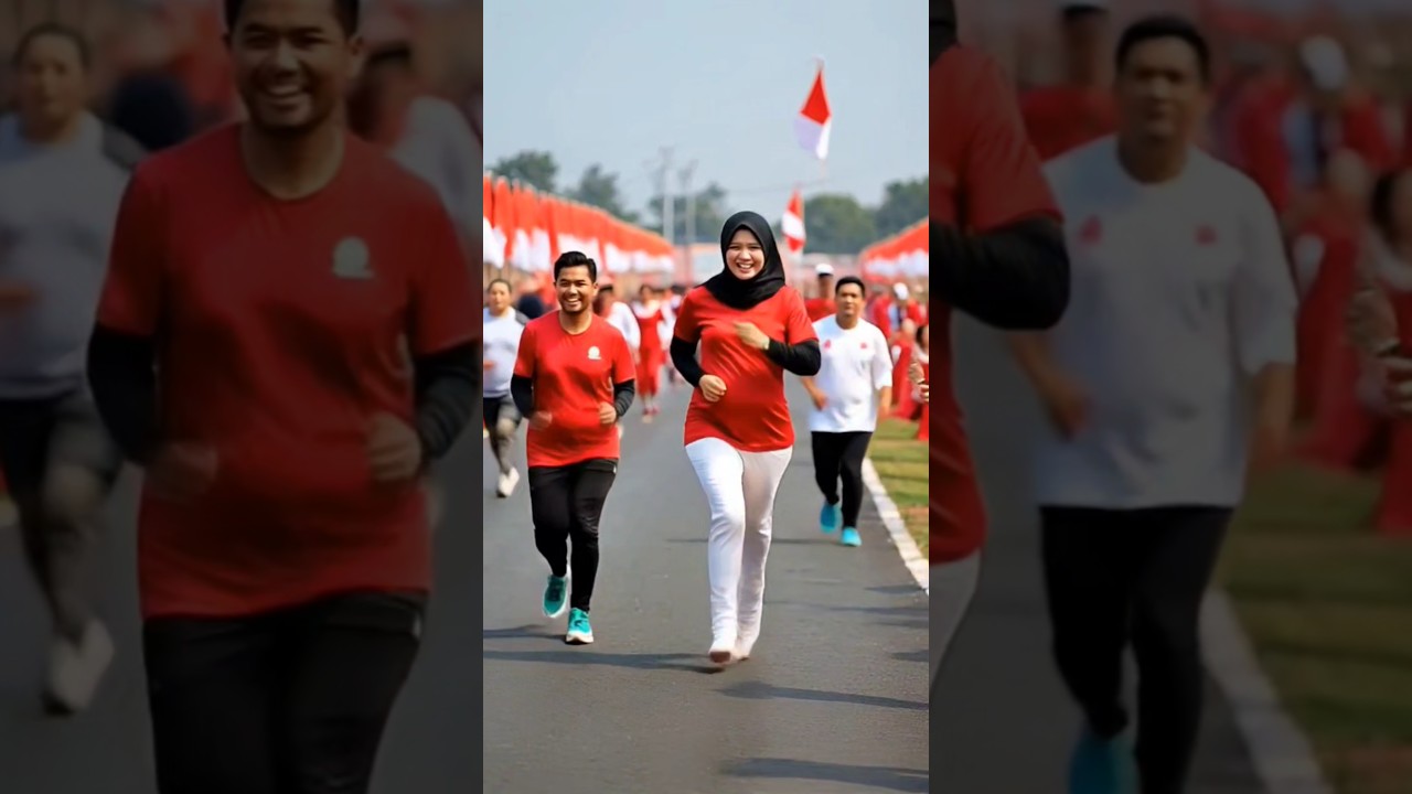 Ibu Hamil lucu Lomba Lari Hari Kemerdekaan Indonesia#dramaibuhamil #lomba17an #agustusan #lucu #ai