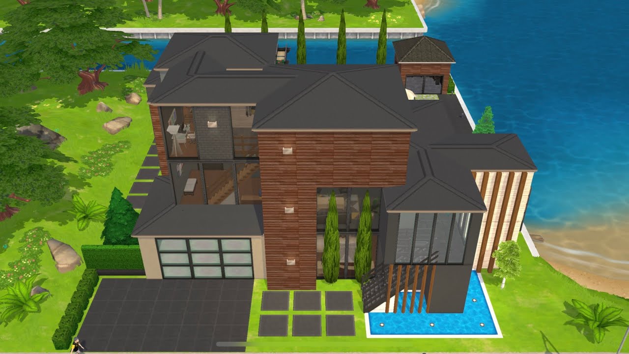 Influencer’s modern home - speed build | The Sims Mobile