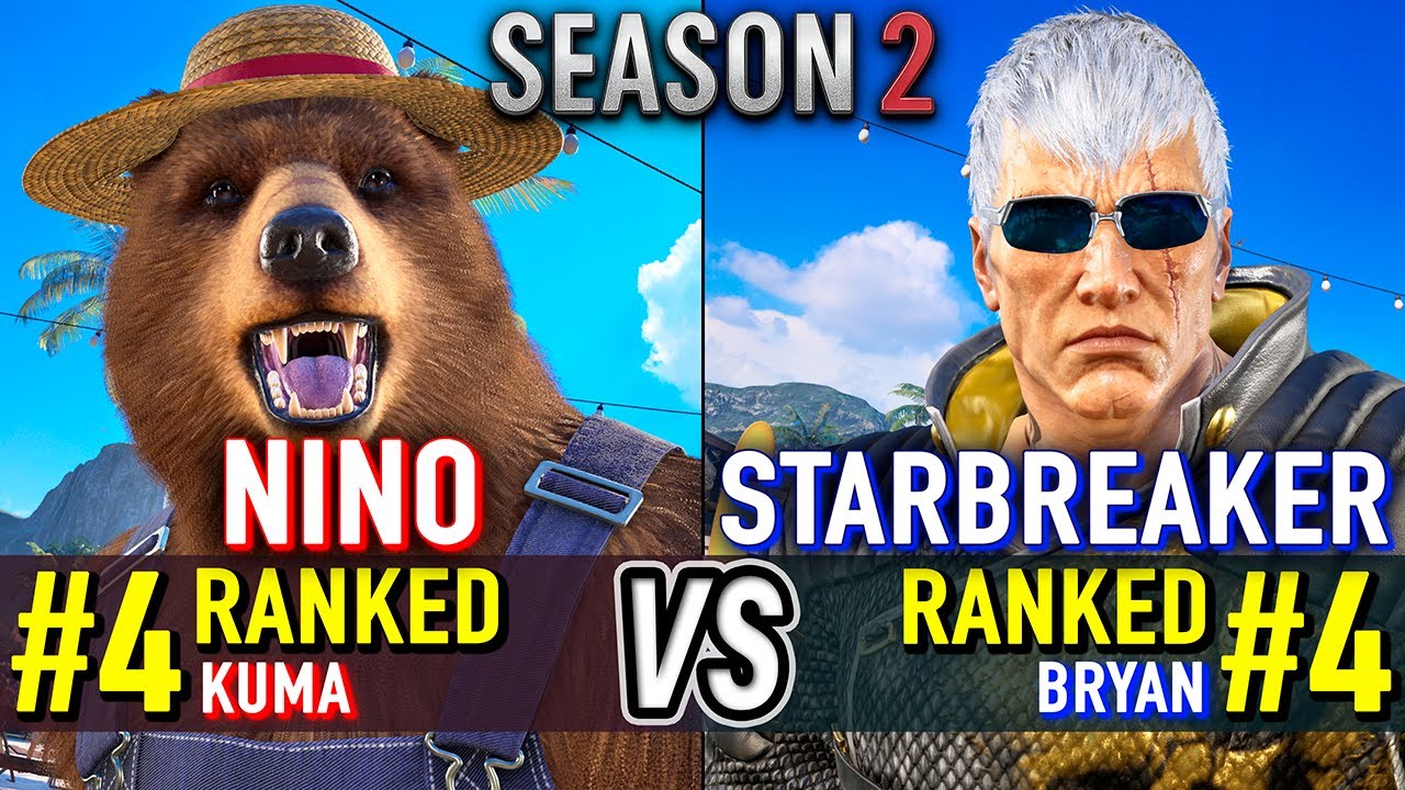 T8 🔥 NINO (#4 Ranked Kuma) vs STARBREAKER (#4 Ranked Bryan) 🔥 Tekken 8 High Level Gameplay