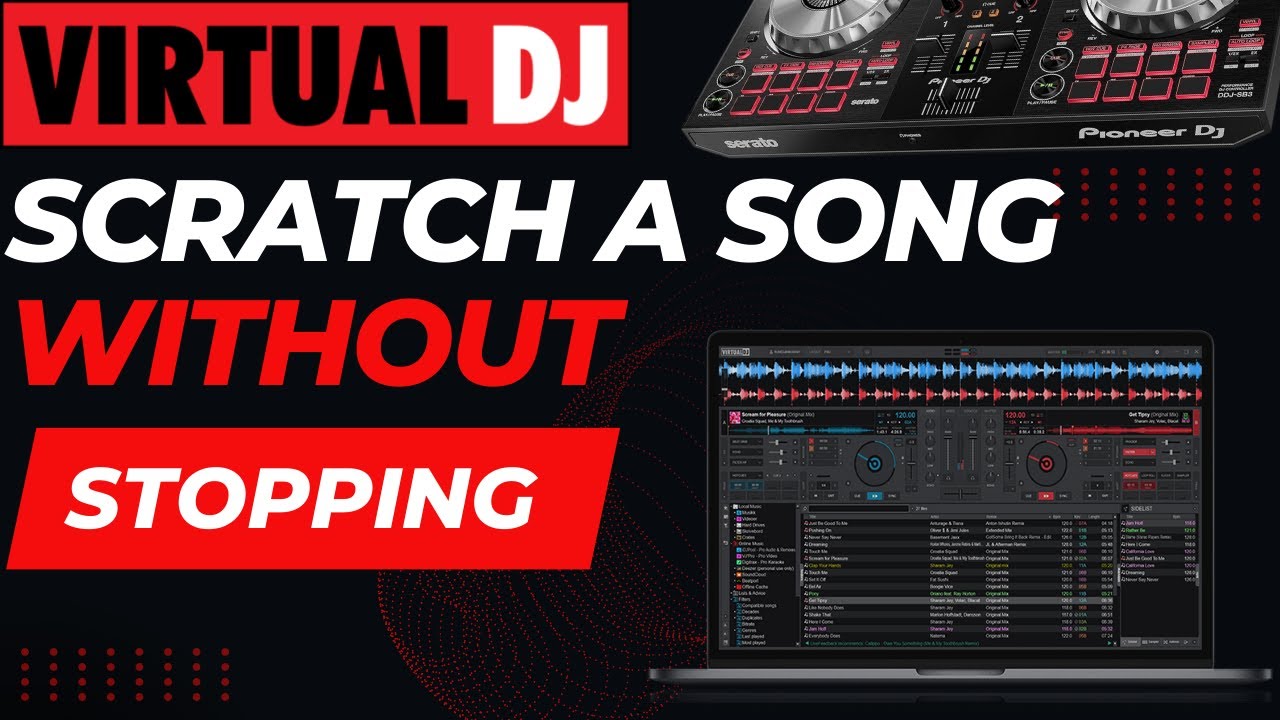 Как скретчить песню, не останавливаясь, в Virtual DJ