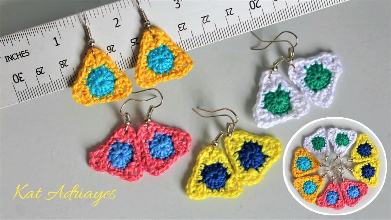 Easy Crochet | Crochet Triangle Earrings | DIY Earrings