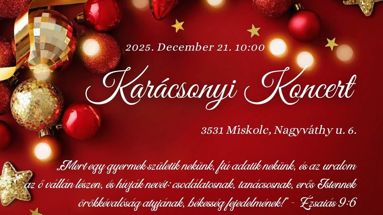 ✨ Karácsonyi Koncert Miskolcon ✨