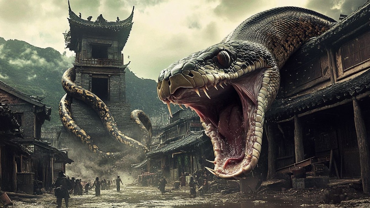 【2025 Newest Movies】Giant snake appears, villagers vanish! Man pursues python to save the village! 🐍