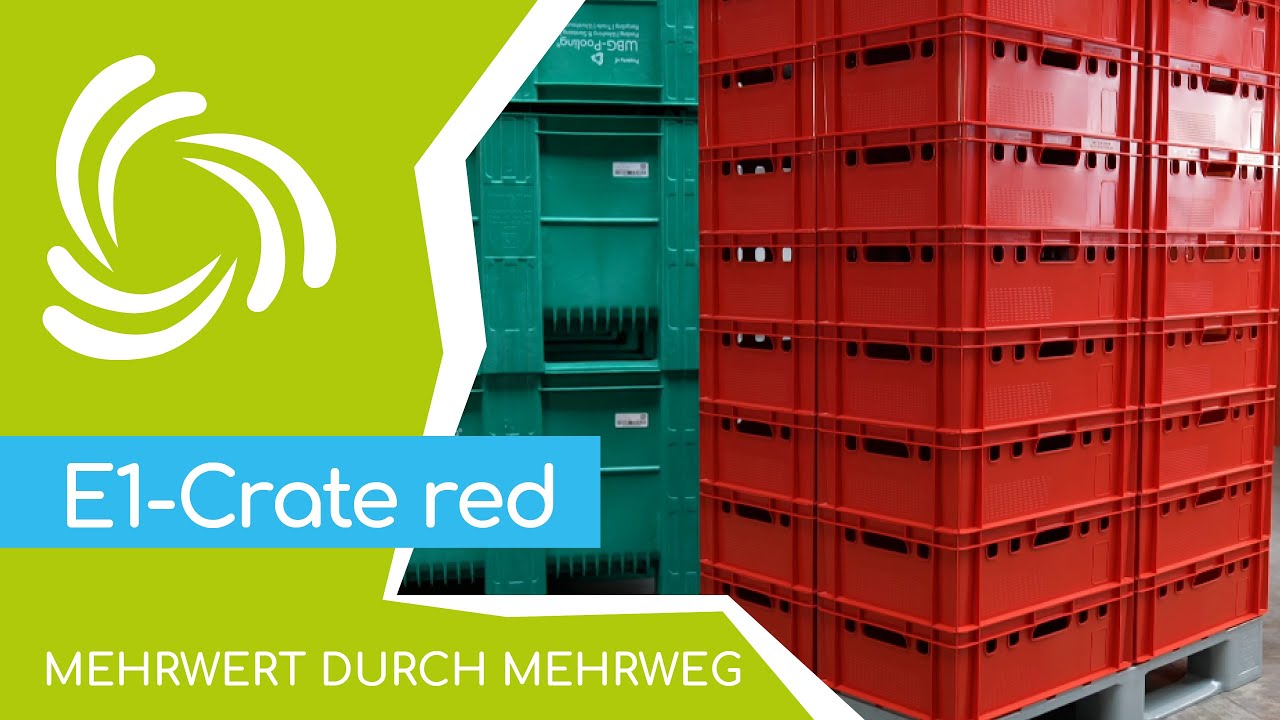 Rote E1 Eurokiste & blaue E1 Performance transportieren🚛Packh&ouml;hen auf einem LKW | WBG-Pooling