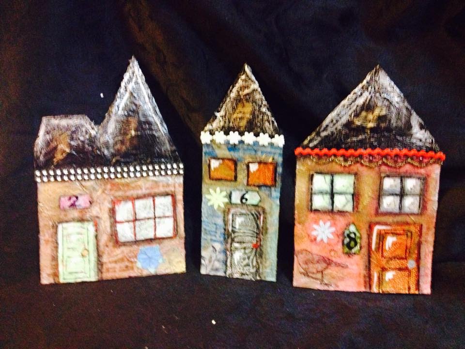 Part 2 crafting  houses mixed-media
