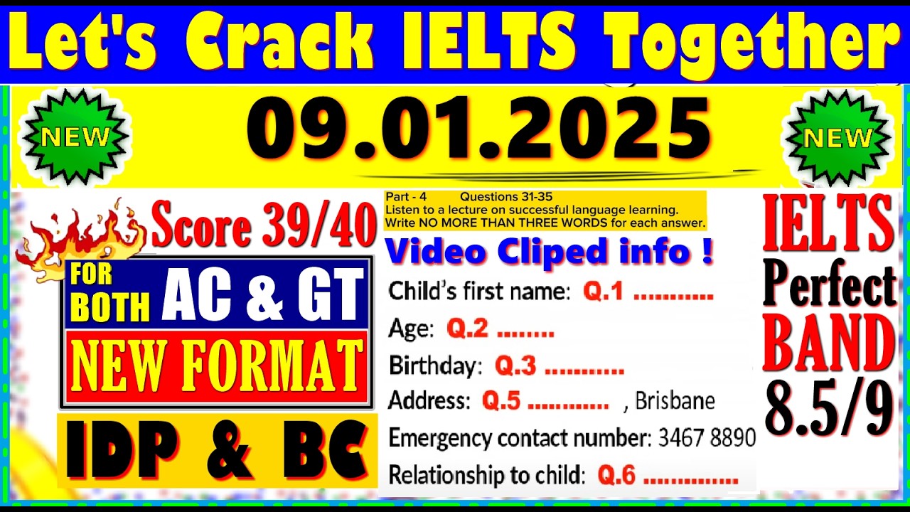 IELTS LISTENING PRACTICE TEST 2024 WITH ANSWERS | 09.01.2025