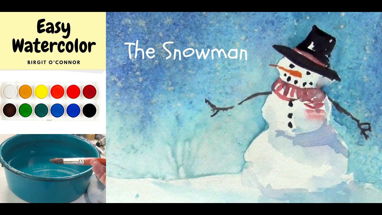 Easy Watercolor Snowman for Kids | Fun Winter Painting Tutorial