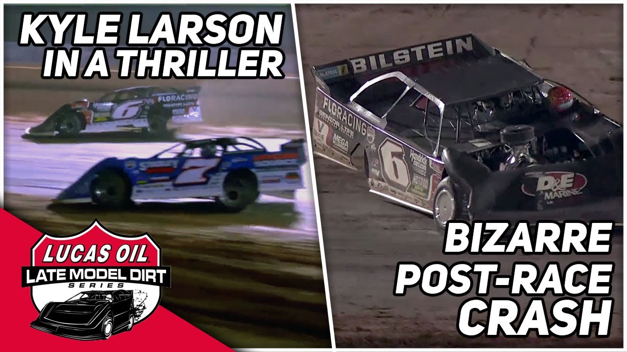 Kyle Larson Crashes After Spectacular Win | Lucas Oil Late Model Dirt Series At Golden Isles