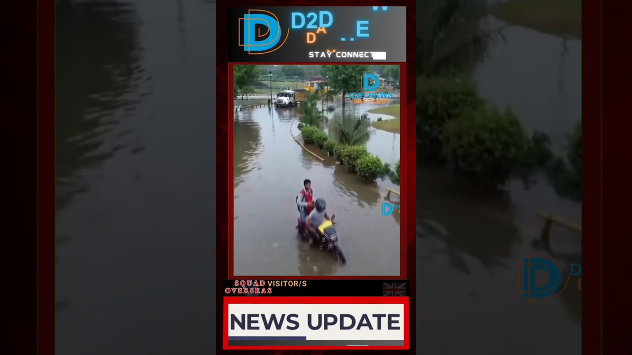 DelhiRains | Drone visuals of the area around AIIMS in Delhi flooded due to #shorts #ytshorts #D2D_N