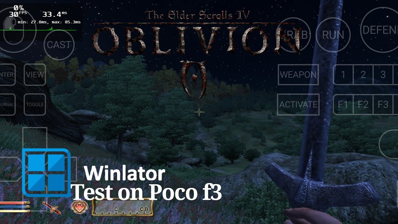 Запуск гри TES 4 Oblivion на Android через емулятор Winlator 7.1.3 Glibs + settings