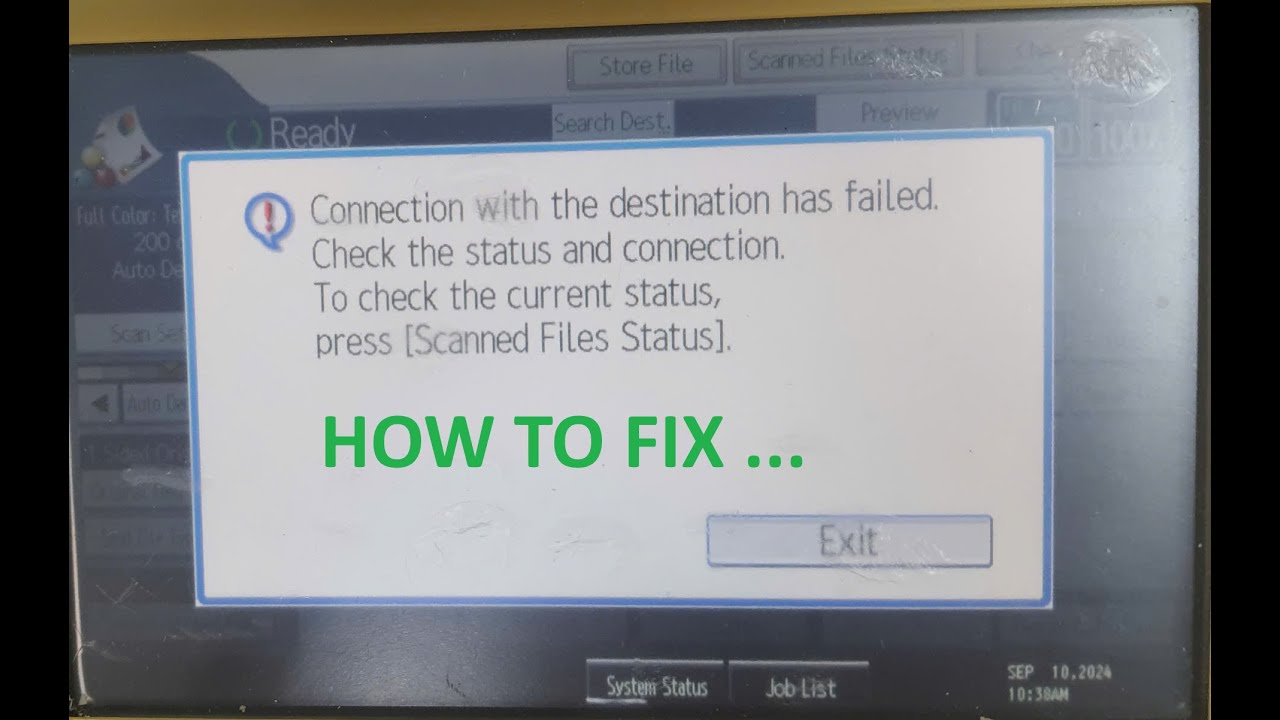 Authentication with the destination has failed Ricoh, How to scan from the photocopier to Folder