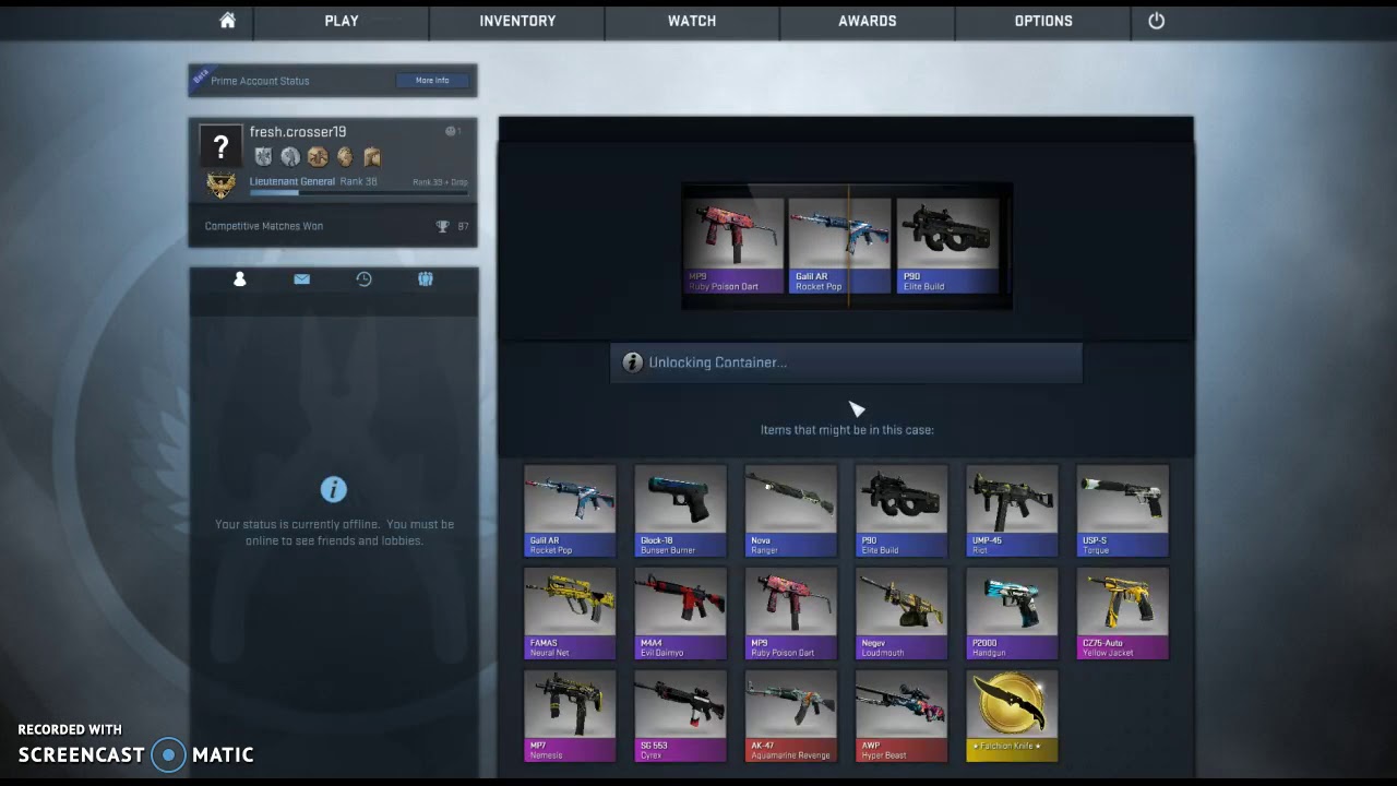 CS:GO loot box opening