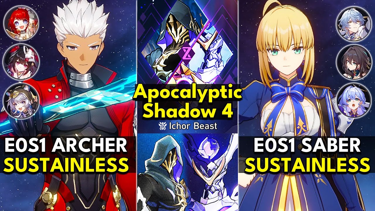 E0S1 Archer & E0S1 Saber | Apocalyptic Shadow Floor 4 3 Stars | Honkai: Star Rail 3.4