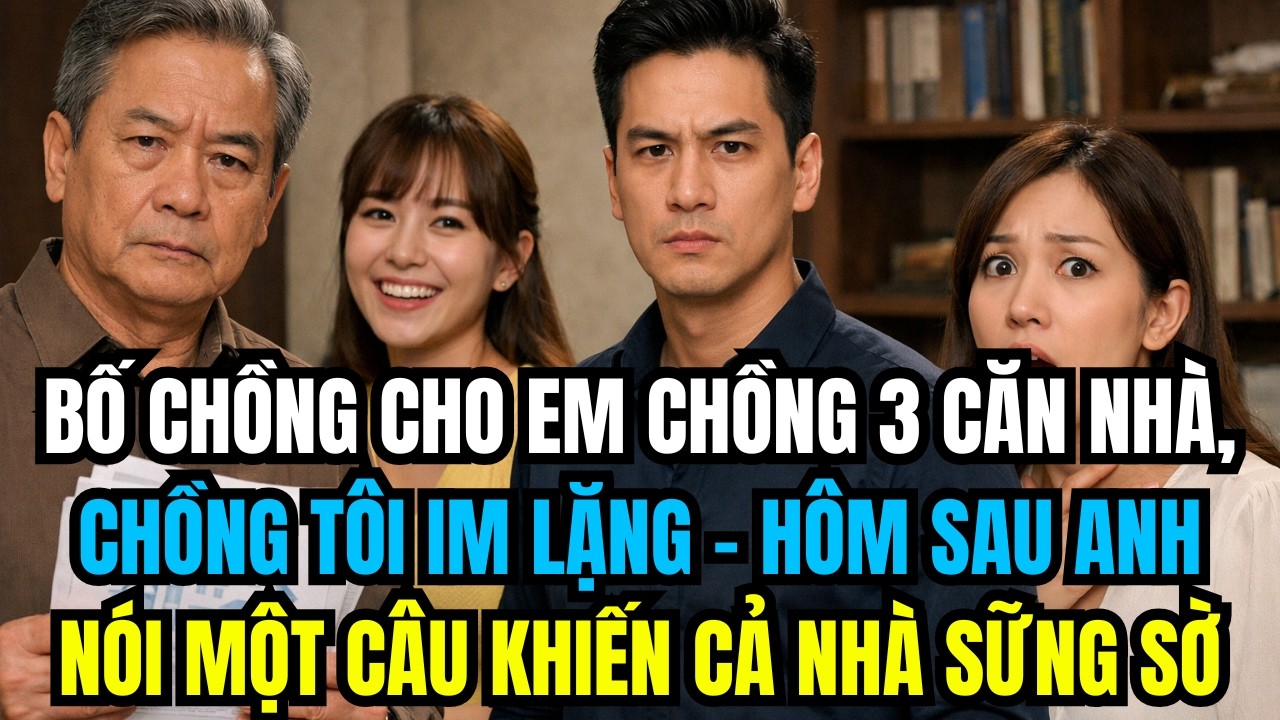 Bố Chồng Cho Em Chồng 3 Căn Nhà, Chồng Tôi Im Lặng – Hôm Sau Anh Nói Một Câu Khiến Cả Nhà Sững Sờ