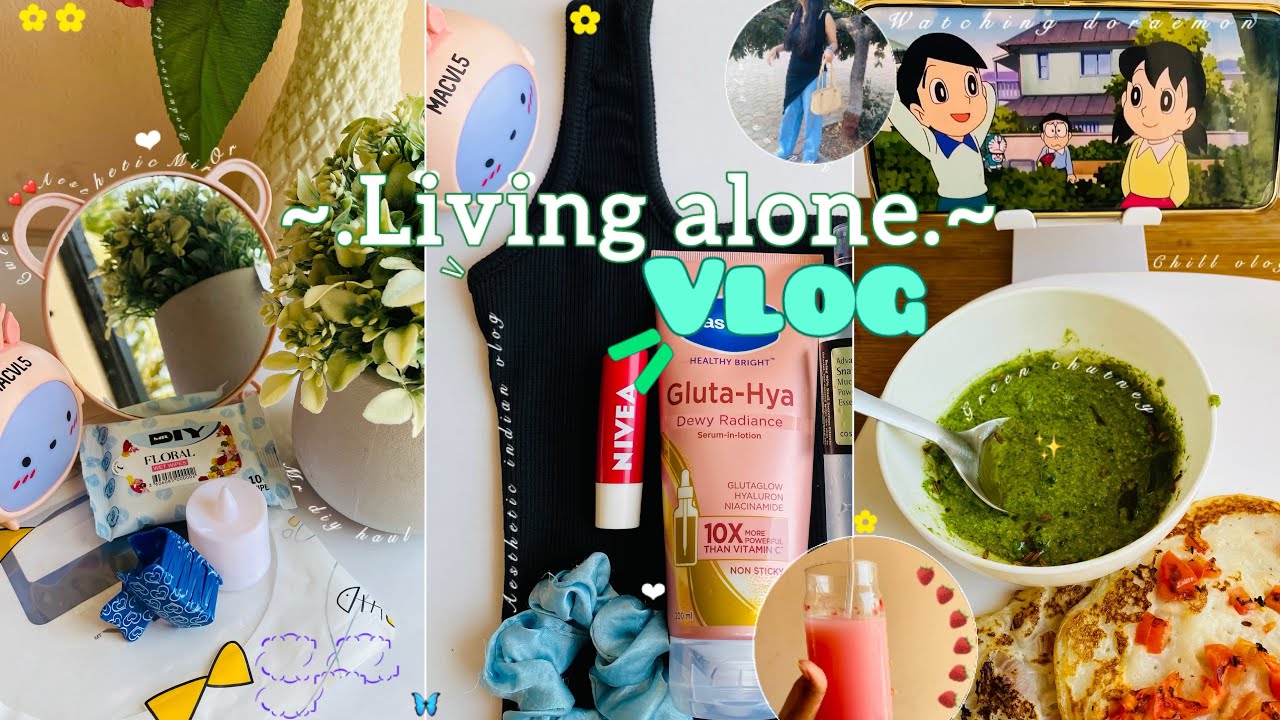 A Day in my life🎀💕| aesthetic vlog indian |introvert girl vlog | living alone in india |cooking🍓