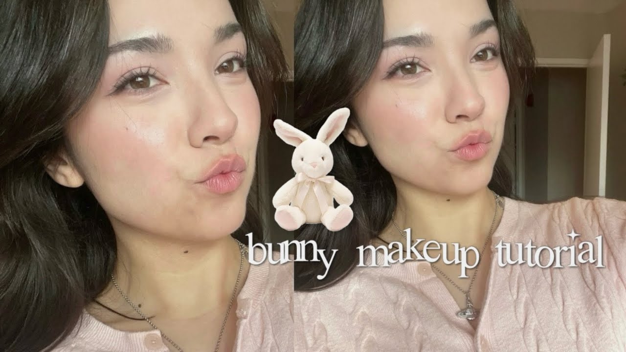 trying bunny pretty makeup 🐰🌸 (a tutorial)